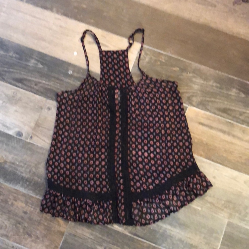 NWOT Navy Floral Sheer Tank